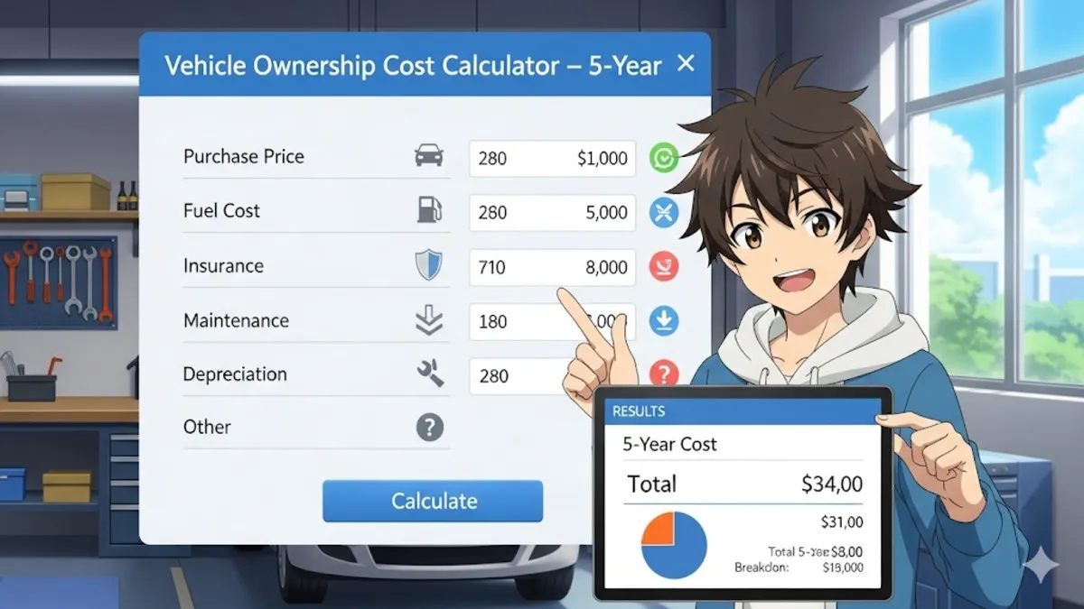 Vehicle Ownership Cost Calculator – 5-Year Car & Bike Cost (2025 Guide)