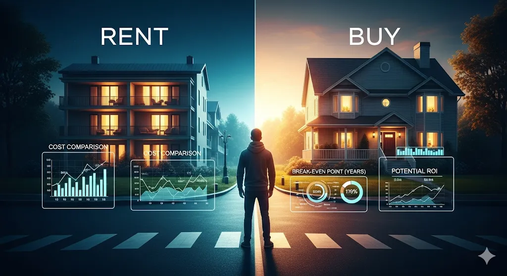 Rent vs Buy Calculator (2025) – Compare Costs, Break-Even & ROI Before You Decide