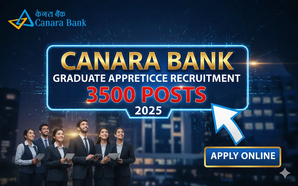Canara Bank Graduate Apprentice Recruitment 2025 – 3500 Posts – Apply Online
