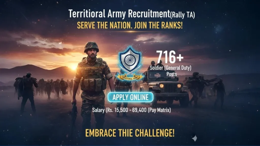 Territorial Army Recruitment 2025 (Rally TA) — Soldier (General Duty) — 716 Posts — Apply Online