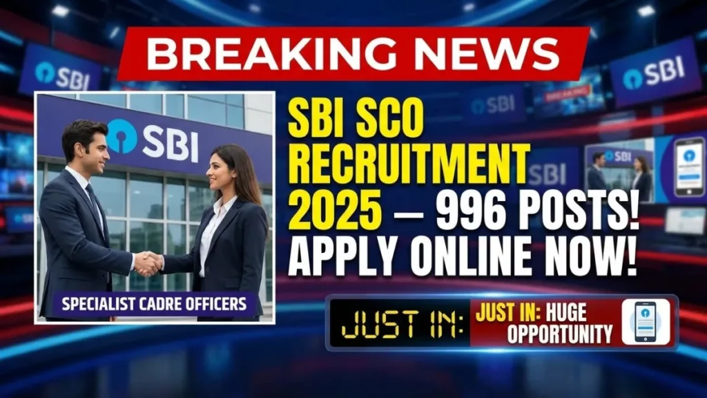 SBI Specialist Cadre Officers (SCO) Recruitment 2025 — 996 Posts | Apply Online